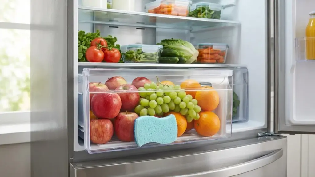 Perché mettere una spugna da cucina nel cassetto della frutta in frigo: il trucco geniale contro la muffa