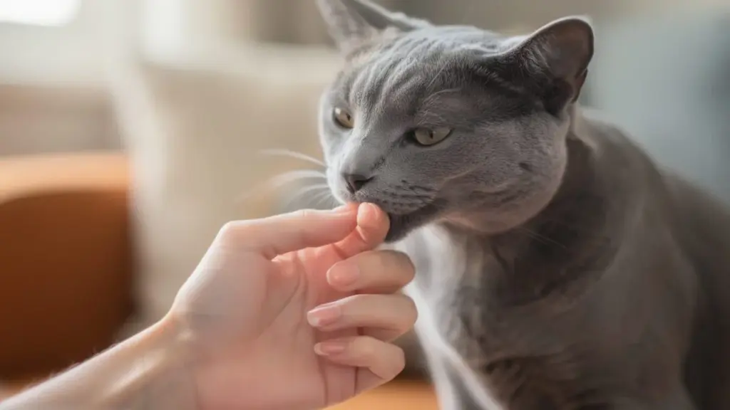 Il tuo gatto ti morde delicatamente mentre lo accarezzi? Non è aggressività, ma la più grande dimostrazione d’amore